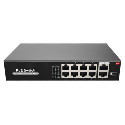 SW1008POE-100-E - PoE Switch, 8 PoE port(s) + 2 Up-link port(s), Speed…