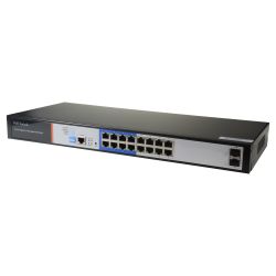 SW1816POE-MGF-250 - PoE Switch, 16 poE + 2 Gigabit SFP ports, Speed…