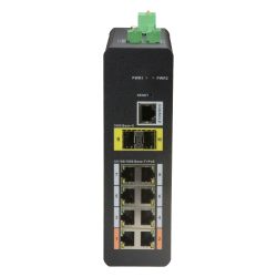 XS-SW1008HIPOE-MGF-120-DIN - Switch PoE X-Security, 10 puertos RJ45 (8 PoE) + 2…