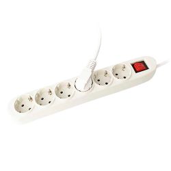 PDU-6P-SWITCH - Toma de corriente múltiple, 6 salidas hasta 250VAC /…