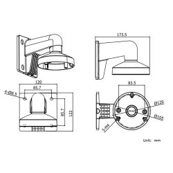 Hikvision DS-1272ZJ-120-BLACK - Soporte de pared, Caja de conexiones, Apto para uso en…