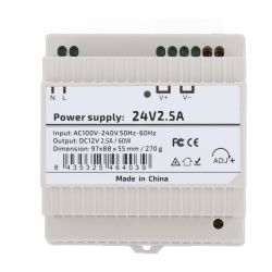 DC24V2A5-DIN-P - Fuente de alimentación, Salida DC 24 V 2.5 A / 60 W,…