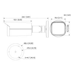 Dahua IPC-HFW3441T-ZAS-S2 IP tubulaire H265 4M DN WDR Starlight…