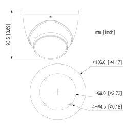 Dahua HAC-HDW1239T-IL-A-0280B Dôme HDCVI 4IN1 2M 1080P COULEUR…