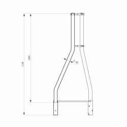 Parte superior galvanizada a quente 1m Torre 450XL Vermelho (Ømax mastro 62mm) Televes