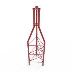 Parte superior galvanizada a quente 2m Torre 450XL Vermelho (Ømax mastro 62mm) Televes