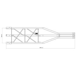 Parte superior galvanizada a quente 2m Torre 450XL Vermelho (Ømax mastro 62mm) Televes