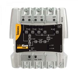 MiniKom EasyF broadband multiband amplifier 5 inputs: FM-VHF-UHF-21..32-36..48 LTE700 Televes