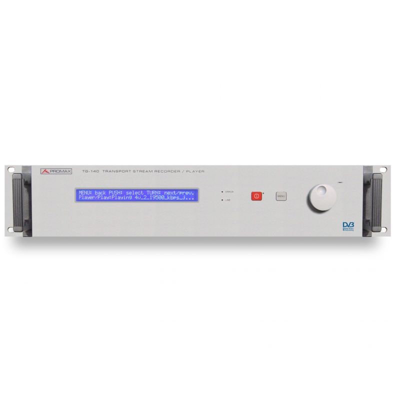 Promax TG-140 Leitor de quadros TS MPEG, processador e formato de rack de player