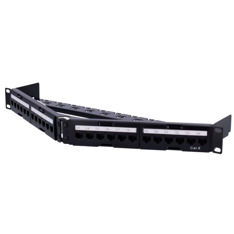 PP-A24UTP6 - Patch panel angular de 24 puertos UTP, Admite cables…