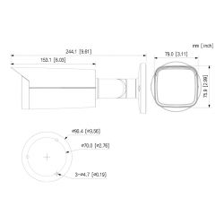 Dahua IPC-HFW3441T-ZS-S2 IP tubulaire H265 4M DN WDR Starlight…