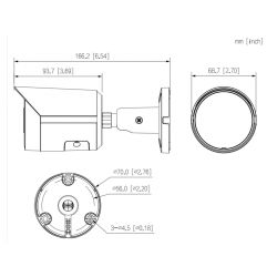 Dahua IPC-HFW2449S-S-IL-0360B IP tubulaire 4M H265 COULEUR WDR…