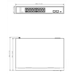 Dahua PFS3218-16GT-135 Switch PoE 16 ports Gigabit + 2 Uplink…