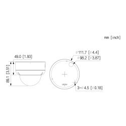 Dahua IPC-HDBW3441E-AS-S2 Dome IP 4M H265 WDR IR50m 2,8mm IK10…