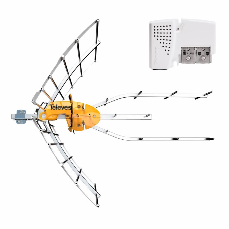 Antena Terrestre ELLIPSE UHF (C21-48) G 38dBi LTE700 + Fonte de alimentação 5795 Televes