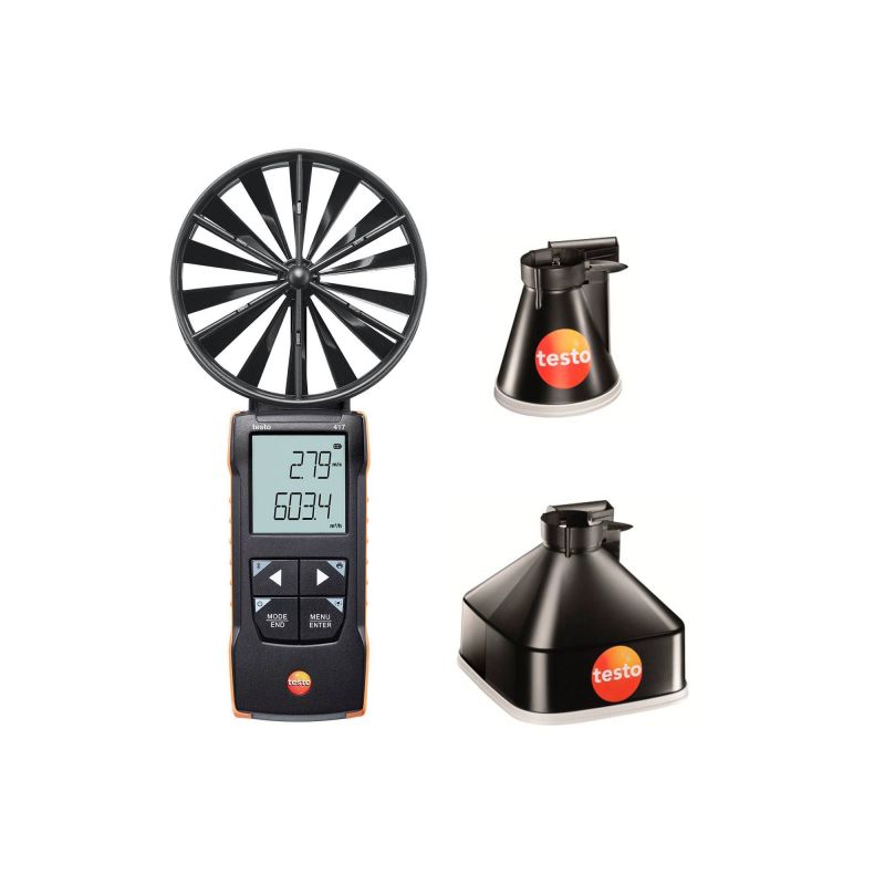 Testo 0563 1417 417 kit 1 Anémomètre à hélice avec cônes de mesure