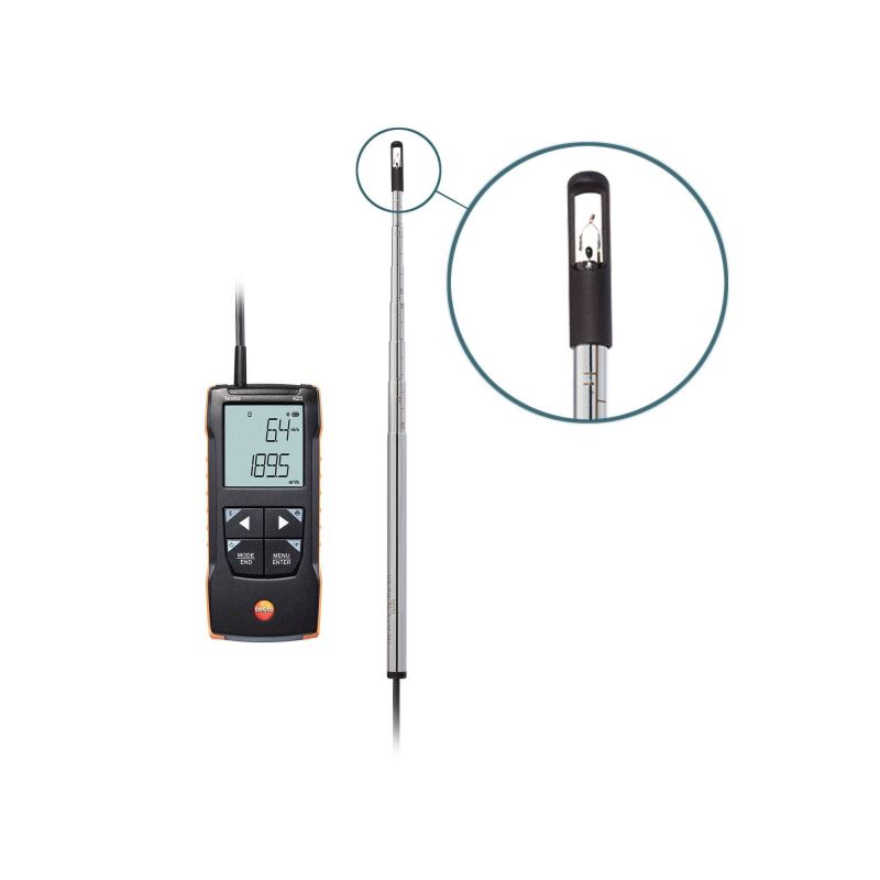 Testo 0563 0425 Anemómetro testo 425 Con sonda de hilo caliente y conectividad a App