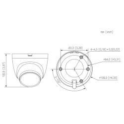 Dahua HAC-HDW2501TQ-A-0280B-S2 Domo HDCVI 4EN1 5M WDR Starlight…