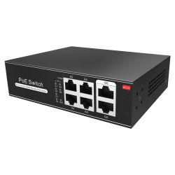 SW0604POE-G-65-E - Switch PoE, 4 portas PoE + 2 Uplink RJ45, Velocidade…