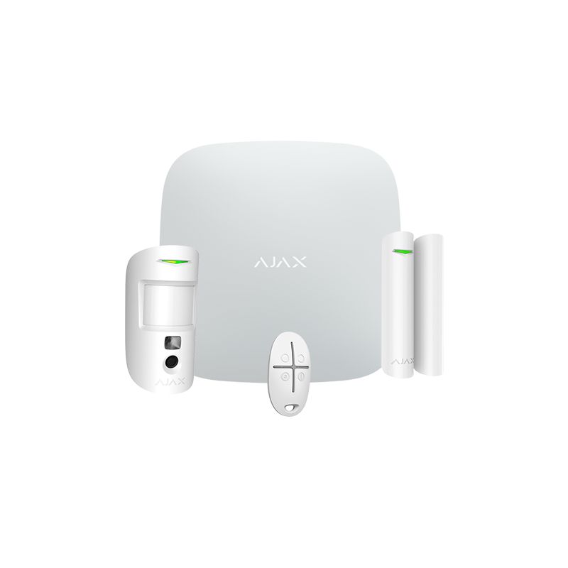 Ajax AJ-STARTERKIT-CAM-4G-W - Professional alarm kit, Certificate Grade 2, Ethernet…