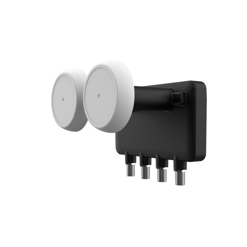 LNB Inverto Quad Monoblock 23mm, 6° pour antenne parabolique 80cm avec adaptateur 40mm 13ºE (SAT A) + 19.2ºE (SAT B)