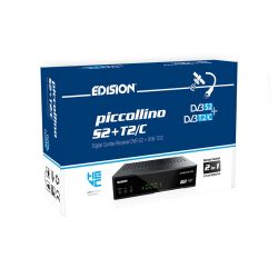 Edision Piccollino Récepteur Combo FullHD DVB S2-T2/C H265 HEVC 10 Bit