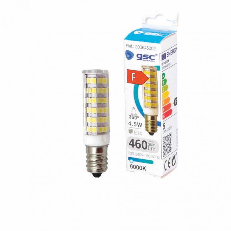 Ampoule LED tubulaire 4.5W E14 6000K