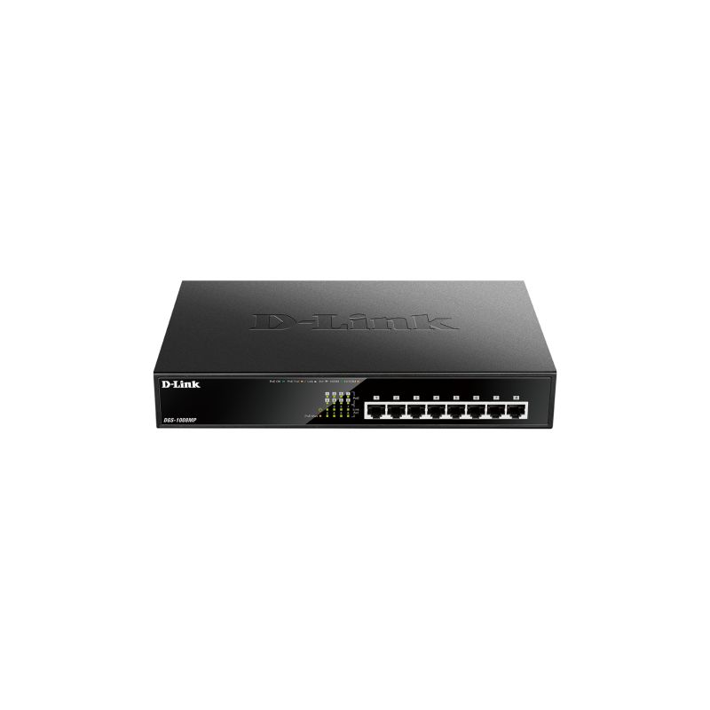 D-Link DGS-1008MP D-LINK. 8 port 10/100/1000 copper PoE+ switch