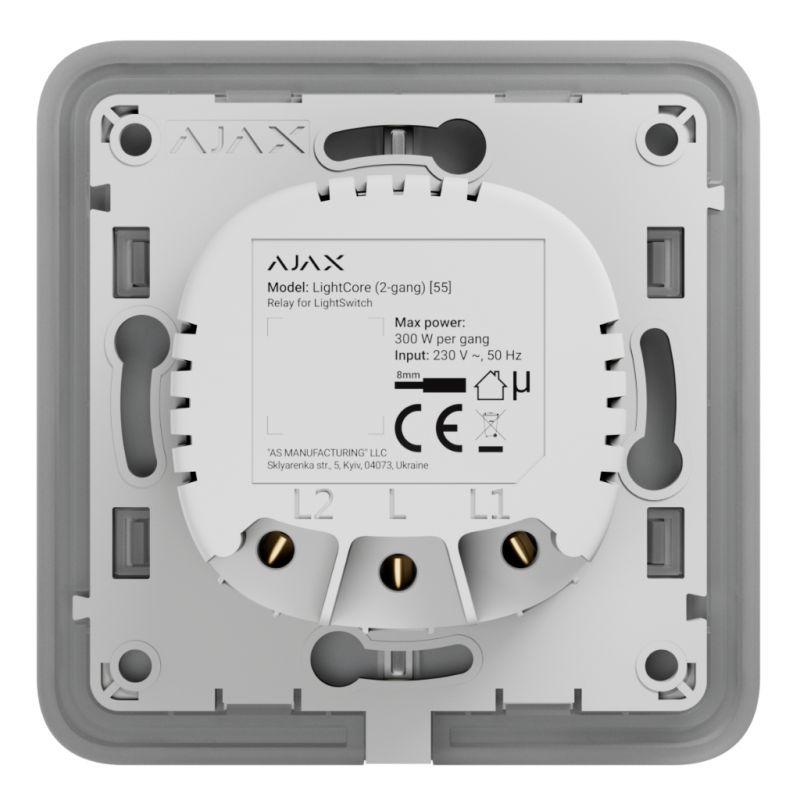 Ajax 45111.142.NC Ajax LightSwitch LightCore 2-gang