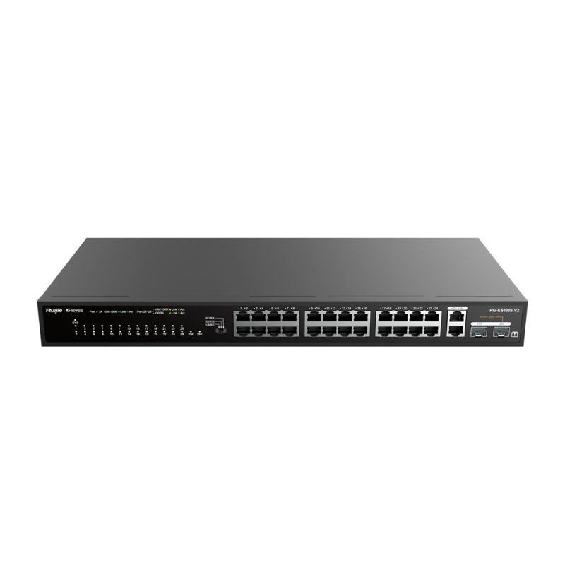 Reyee RG-ES126S-P V2 - Reyee Switch PoE Sobremesa, 24 Puertos RJ45 + 1 Uplink…