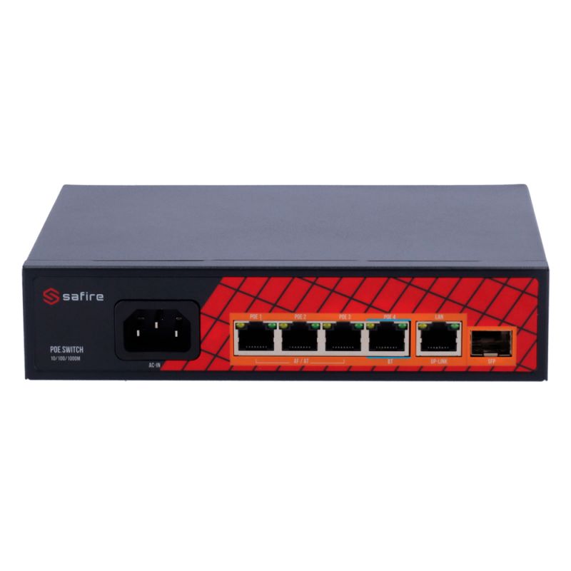 Safire SF-SW0604HIPOE-GF-65 - Safire Switch Hi-PoE, 4 puertos PoE + 1 Uplink RJ45 +…