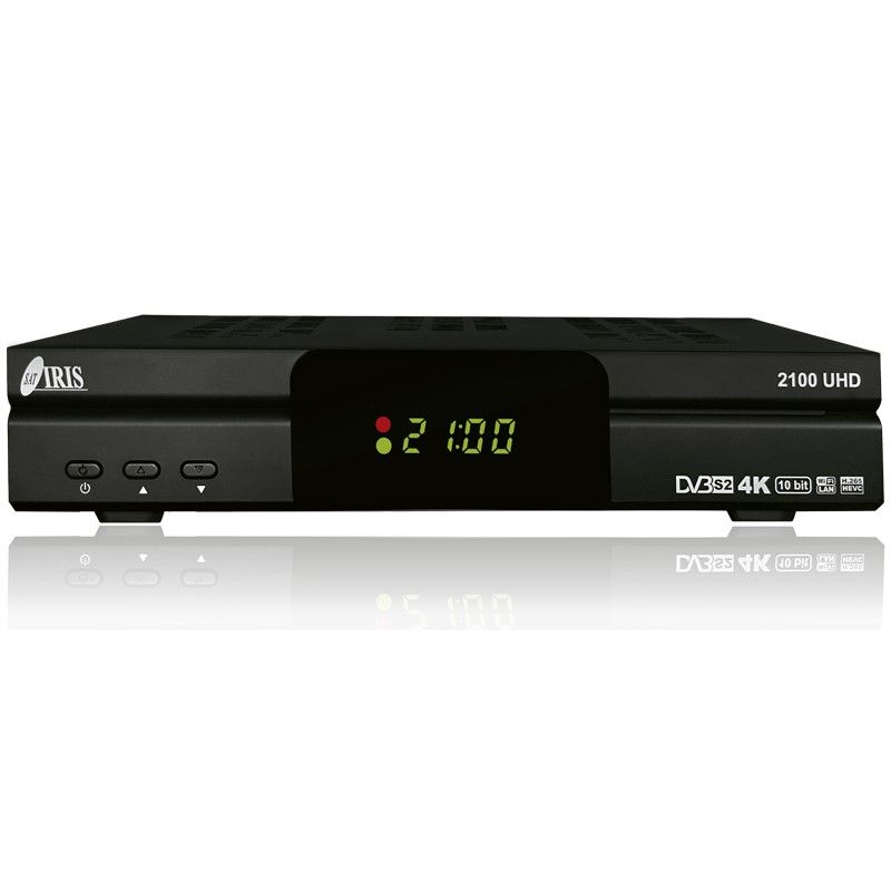 IRIS 2100 4K SAT (S2) Satellite Receiver, 4K FULL HD, H.265, integrated Wi-Fi. 1 USB, 1 RCA, Ethernet