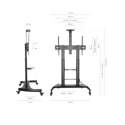 FT100TE-123 - Soporte a suelo con ruedas, Hasta 86\", Max peso…