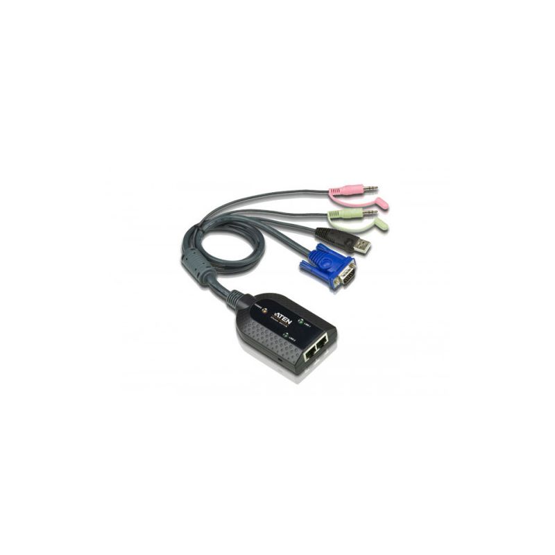 ATEN KA7178-AX O cabo adaptador KVM KA7178 se conecta à placa gráfica, USB e portas de áudio do…