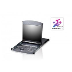 ATEN KL1508AN-AXA-XG Le commutateur KVM ALTUSEN KL1508A avec écran LCD dispose d'un seul écran de…