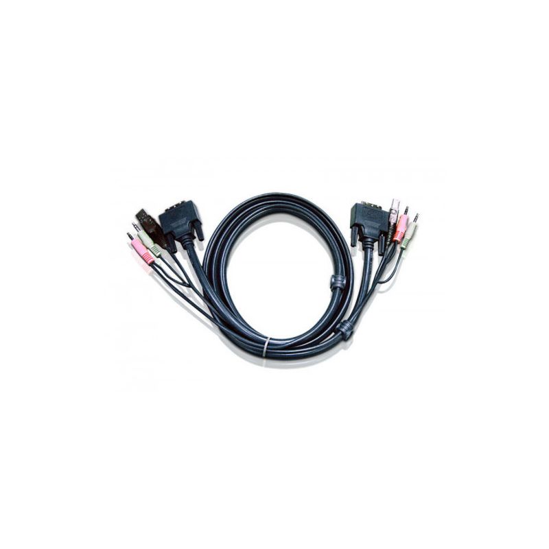 ATEN 2L-7D02UD Cabo KVM USB DVI-D de link duplo Aten de 1,8 m