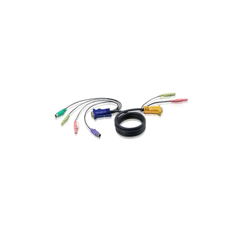 ATEN 2L-5305P Aten Cable KVM PS/2 con audio y SPHD 3 en 1 de 5 m