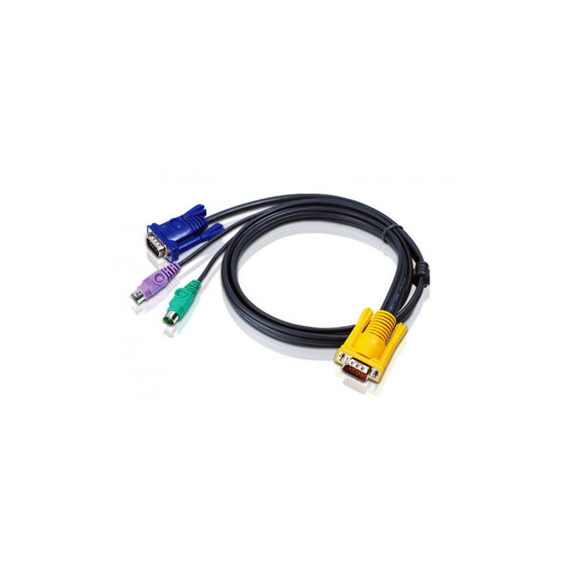 ATEN 2L-5206P Attention 2L5206P. Cable length: 6 m, Video port type: VGA, Product colour: Black