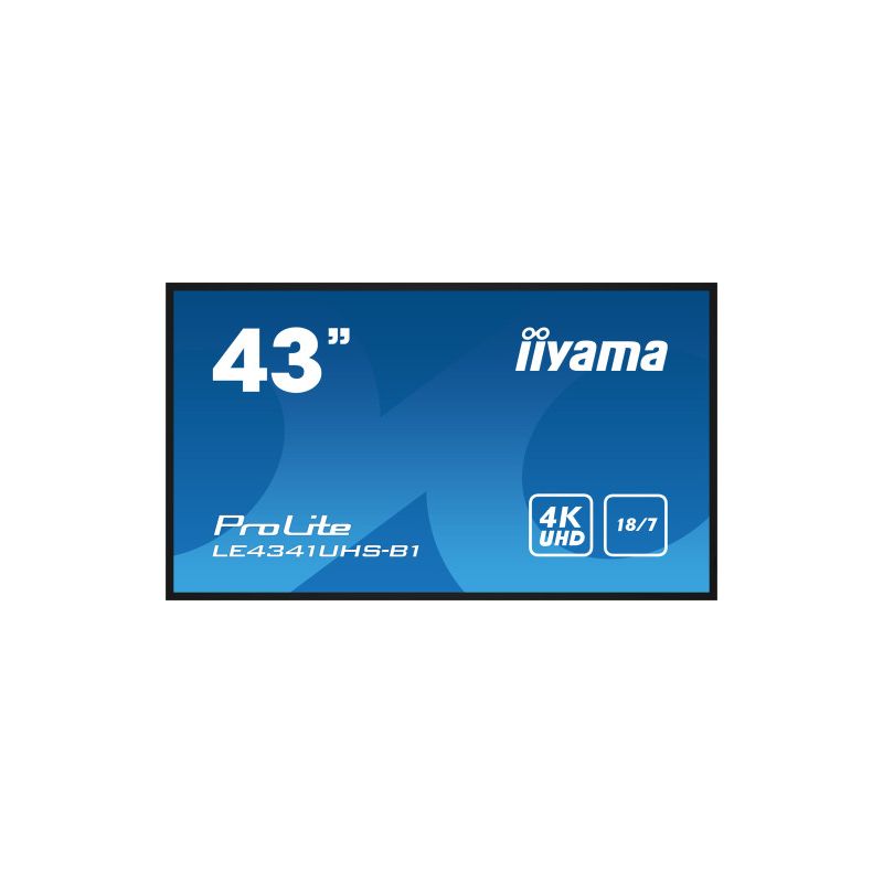 IIYAMA LE4341UHS-B1 Installed in a slim bezel, the iiyama LE4341UHS is a professional digital…