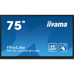 IIYAMA TE7512MIS-B1AG iiyama PROLITE. Design do produto: Tela plana para sinalização digital