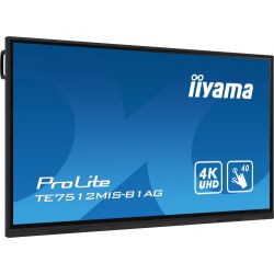 IIYAMA TE7512MIS-B1AG iiyama PROLITE. Design do produto: Tela plana para sinalização digital