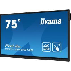 IIYAMA TE7512MIS-B1AG iiyama PROLITE. Design do produto: Tela plana para sinalização digital