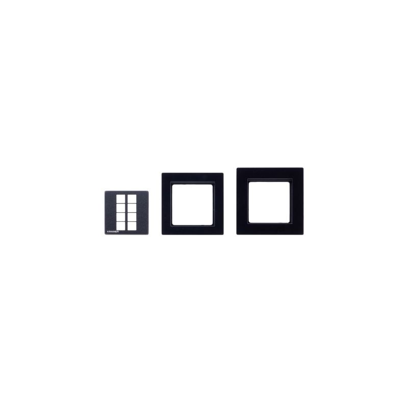 KRAMER 30-00020499 RC−208/RC−308 EU PANEL SET is a set of two black frames and a black…