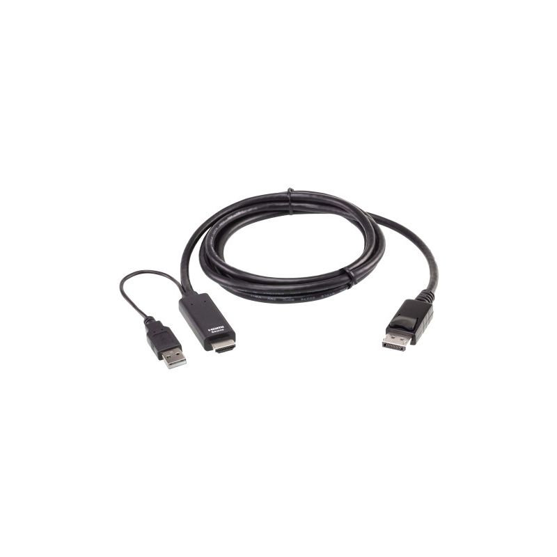 ATEN 2L-7D02HDP The ATEN 2L-7D02HDP 1.8m HDMI to True 4K DisplayPort Cable is designed to connect…