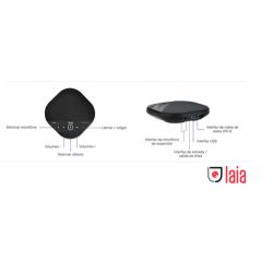 LAIA TPBT Micrófono-Altavoz Negro USB y Bluetooth con 4 micros digitales, hasta 5 metros de…