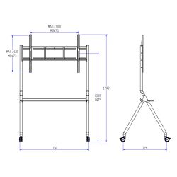 Iboard IB-IB3315-L - Soporte a suelo con ruedas, Hasta 86\", Max peso…