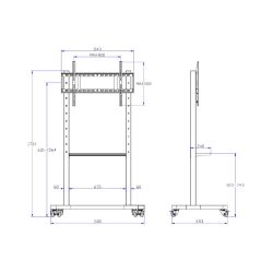 Iboard IB-IBD3110 - Soporte a suelo con ruedas y bandeja, Altura…