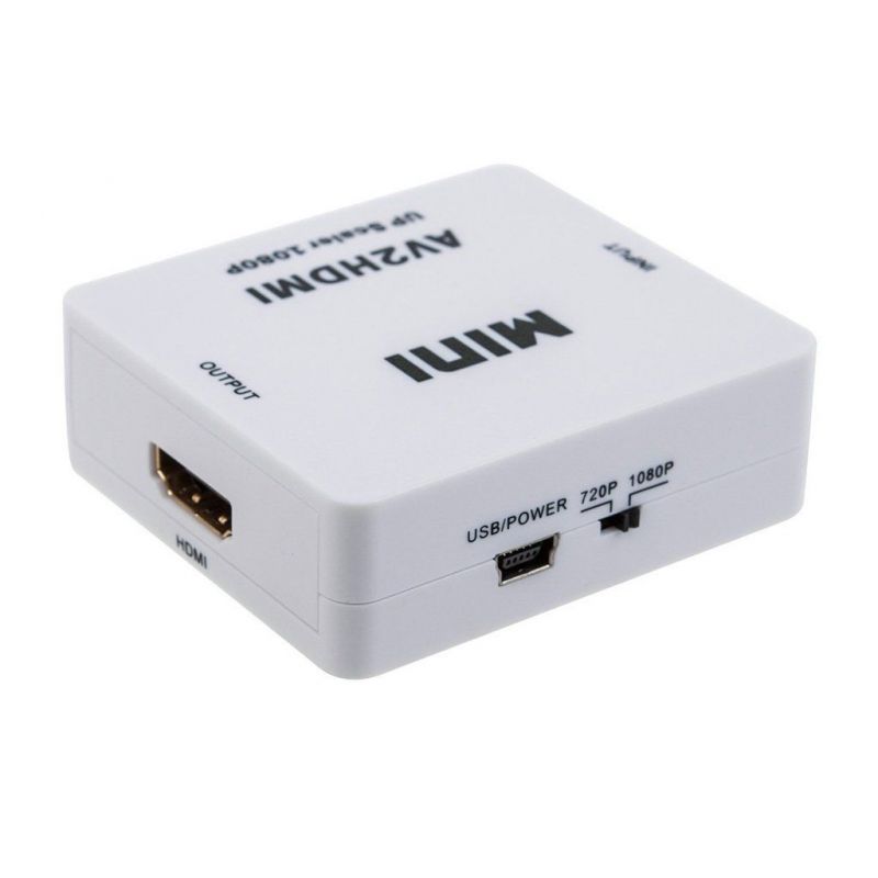 Conversor AV 3xRCA (audio+video) a HDMI, reescala a 1080p,  alimentado por USB