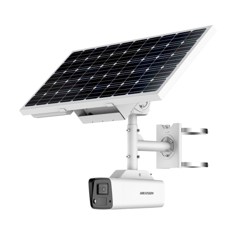 Hikvision Solutions DS-2XS2T47G1-LDH/4G/C18S40(4mm) -  Cámara IP Solar Bullet 4G, Resolución 4 Mpx…