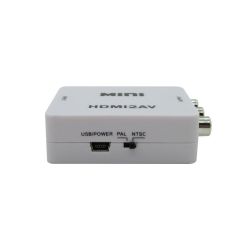 Conversor AV 3xRCA (audio+video) a HDMI, reescala a 1080p,  alimentado por USB